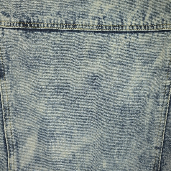 Elan Womens Ruffle Denim Jean Jacket Size S Acid Wash Y2k 90s - Picture 7 of 10